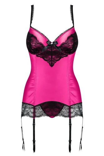 Малиновый корсаж с чёрным кружевом Roseberry