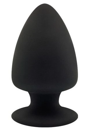 Чёрная анальная пробка PREMIUM SILICONE PLUG S - 9 см.