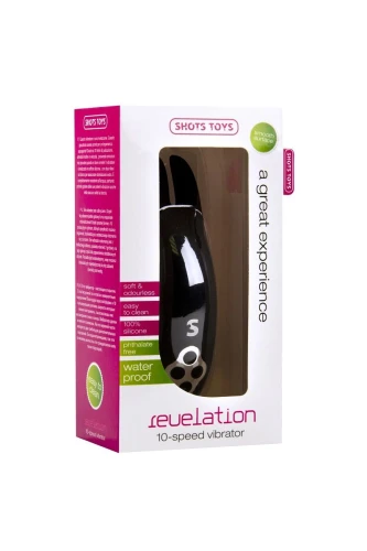 Чёрный вибратор Revelation с ушками - 14,5 см.