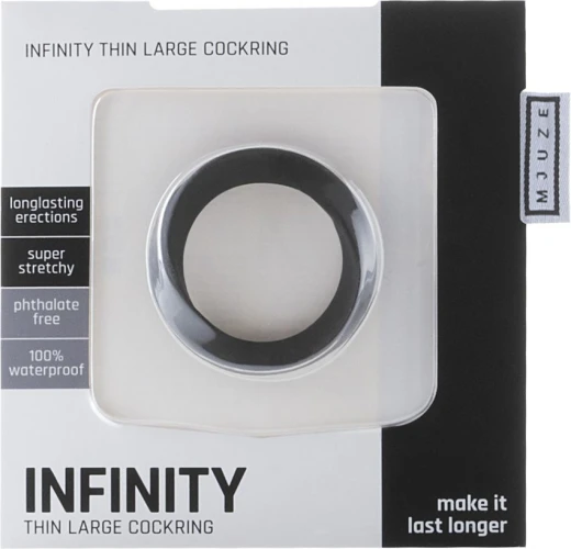 Чёрное эрекционное кольцо Infinity Thin Large