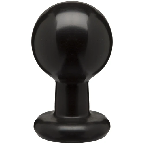 Круглая чёрная анальная пробка Classic Round Butt Plugs Large - 12,1 см.