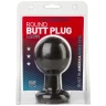 Круглая чёрная анальная пробка Classic Round Butt Plugs Large - 12,1 см.
