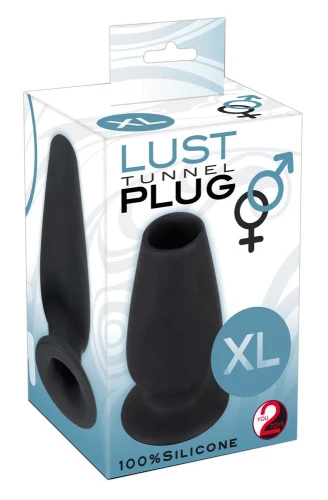 Большая пробка с тоннелем Lust Tunnel Plug XL - 13 см.