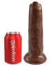 Коричневый необрезанный фаллоимитатор на присоске 9" Uncut Cock - 25,4 см