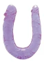Фиолетовый двойной фаллоимитатор DOUBLE HEAD DONG - 30 см.