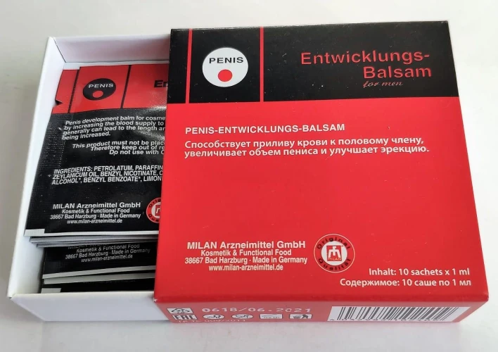 Набор из 10 пробников крема для увеличения пениса Penis Entwicklungs Balsam