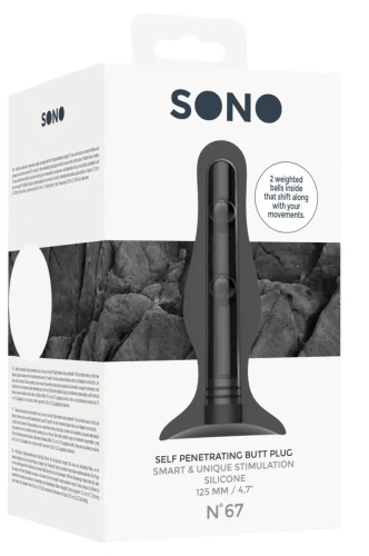 Чёрная анальная пробка Self Penetrating Butt Plug № 67 - 12,7 см.
