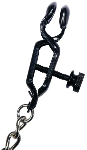 Цепочка с зажимами на соски и с подвеской-утяжелителем Nipple Weights