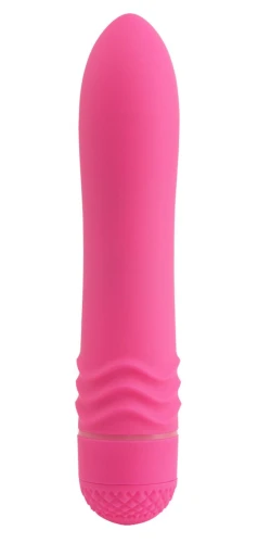 Розовый водонепроницаемый вибратор Neon Luv Touch Vibe - 19 см.