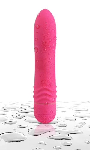Розовый водонепроницаемый вибратор Neon Luv Touch Vibe - 19 см.