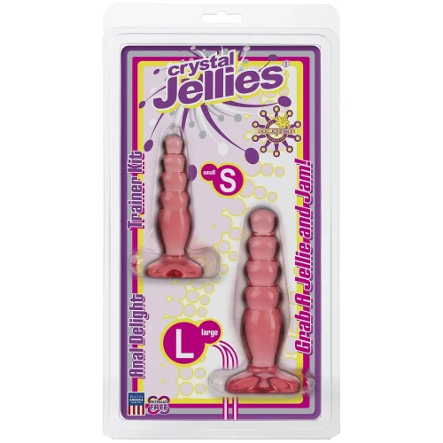 Набор из двух розовых анальных втулок Crystal Jellies Anal Trainer Kit