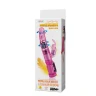 Розовый вибратор-ротатор Jelly vibrator with pearls - 21,5 см.
