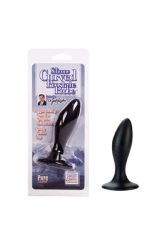 Массажер простаты Curved Silicone Prostate Probe из силикона чёрный