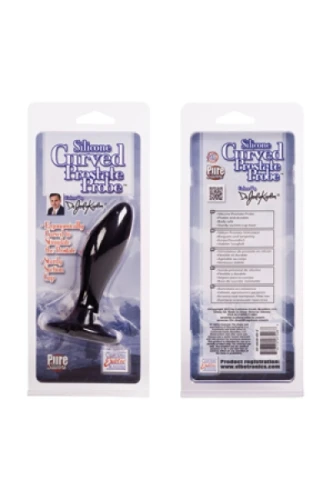 Массажер простаты Curved Silicone Prostate Probe из силикона чёрный