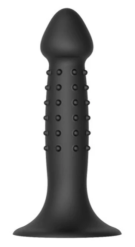 Чёрный анальный фаллоимитатор NUBBED PLUG - 13,5 см.
