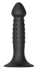 Чёрный анальный фаллоимитатор NUBBED PLUG - 13,5 см.