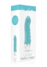 Бирюзовый вибратор со складочками Leah - 15 см.