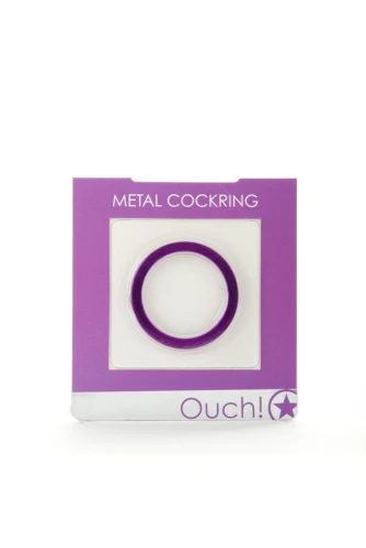 Фиолетовое металлическое эрекционное кольцо Metal Cockring