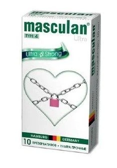 Чёрные ультрапрочные презервативы Masculan Ultra Strong - 10 шт.
