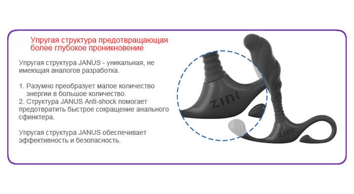 Малый чёрный массажер простаты ZINI JANUS LAMP