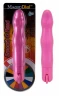 Розовый волнообразный вибромассажёр с колёсиком Magic Dial - 19,5 см.