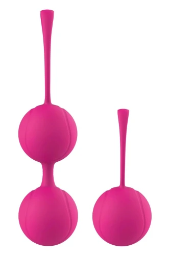 Набор розовых вагинальных шариков PLEASURE BALLS & EGGS DUO BALL SET