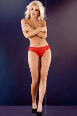 Кружевные трусики-стринги с пикантными вырезами и бантом сзади Anhelina
