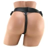Красный женский страпон с вибрацией 8" Vibrating Silicone Ribbed Strap-on - 21,6 см.