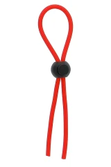 Красное эрекционное лассо с одной бусиной-утяжкой STRETCHY THIN LASSO