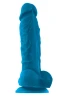 Голубой фаллоимитатор на присоске ColourSoft 5" Soft Dildo - 17,8 см.