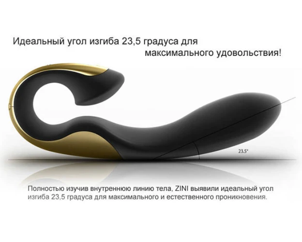 Чёрный с золотым вибратор ZINI ROAE