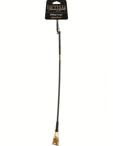 Чёрный с золотом стек Riding Crop - 67 см.