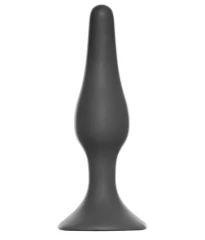 Тёмно-серая анальная пробка Slim Anal Plug Large - 12,5 см.