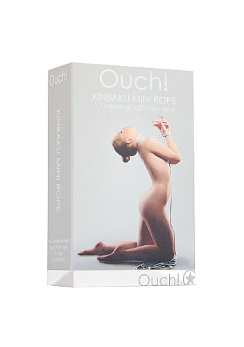 Белая нейлоновая веревка для бандажа Kinbaku Mini - 1,5 м.