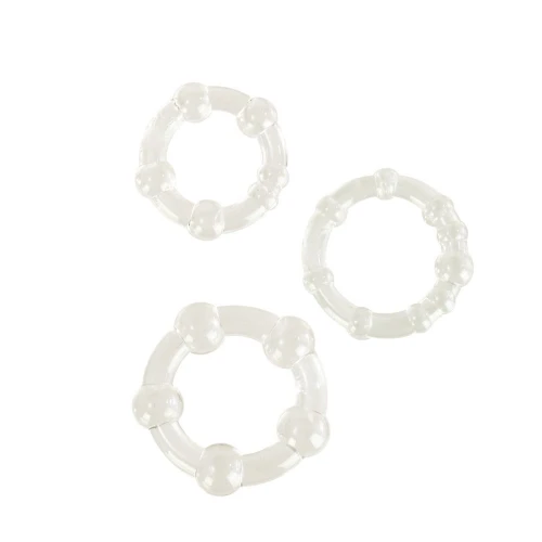 Набор из 3 прозрачных эрекционных колец различного диаметра Island Rings