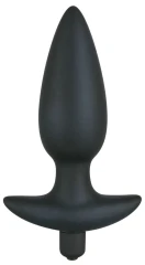 Чёрная анальная вибровтулка Black Velvet с 5 скоростями - 12 см.