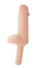 Телесный фаллоимитатор-гигант с рукоятью BIGSTUFF DONG WITH HANDLE 9.5INCH - 24 см.
