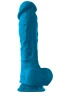 Голубой фаллоимитатор на присоске ColourSoft 8" Soft Dildo - 23,5 см.