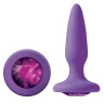 Фиолетовая анальная пробка с фиолетовым кристаллом Glams Mini Pink Gem - 8,4 см.