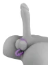 Фиолетовое эрекционное кольцо Ball Cinch with Anal Bead с анальной цепочкой