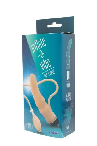 Телесный вибромассажёр с функцией расширения INFLATE A VIBE CURVE - 19 см.