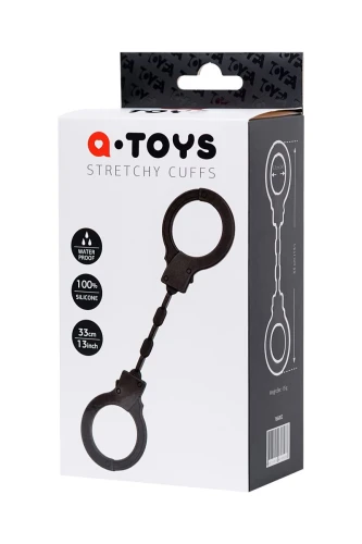 Чёрные силиконовые наручники A-Toys без ключа
