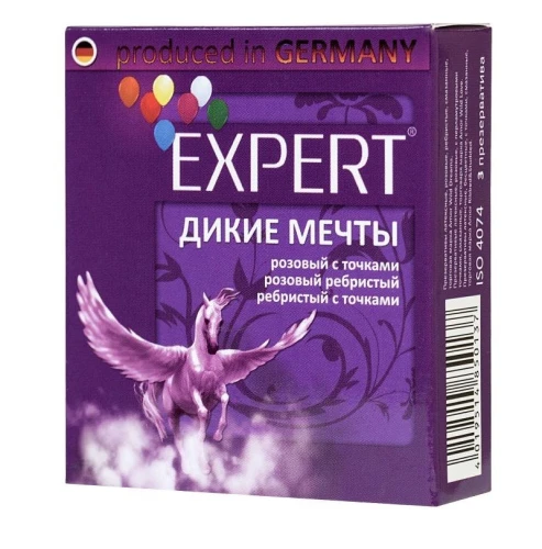 Презервативы с точками и ребрами Expert "Дикие мечты" - 3 шт.