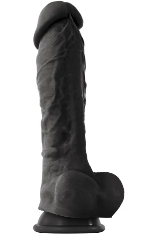 Чёрный фаллоимитатор на присоске ColourSoft 8" Soft Dildo - 23,5 см.