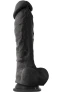 Чёрный фаллоимитатор на присоске ColourSoft 8" Soft Dildo - 23,5 см.