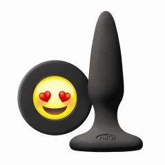 Чёрная силиконовая пробка Emoji Face ILY - 8,6 см.