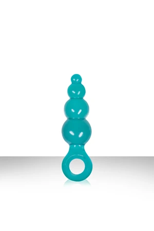 Малая бирюзовая анальная пробка Jolie - Ripples