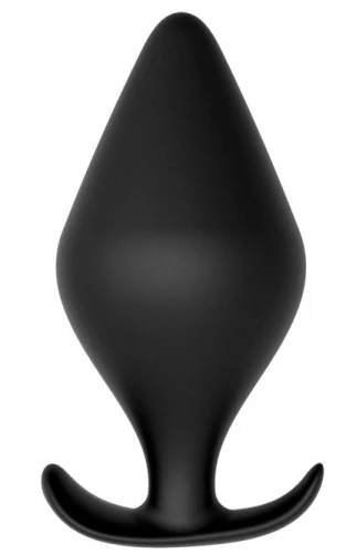 Чёрная анальная пробка PLUG WITH T-HANDLE - 14,6 см.