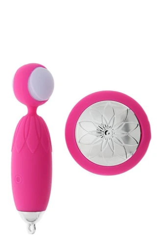 Розовый вибростимулятор с функциями ротации и вибрации DODO PINK