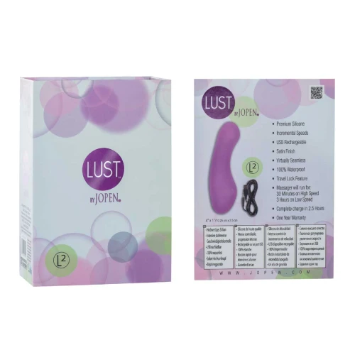 Фиолетовый миниатюрный вибратор Lust by JOPEN L2
